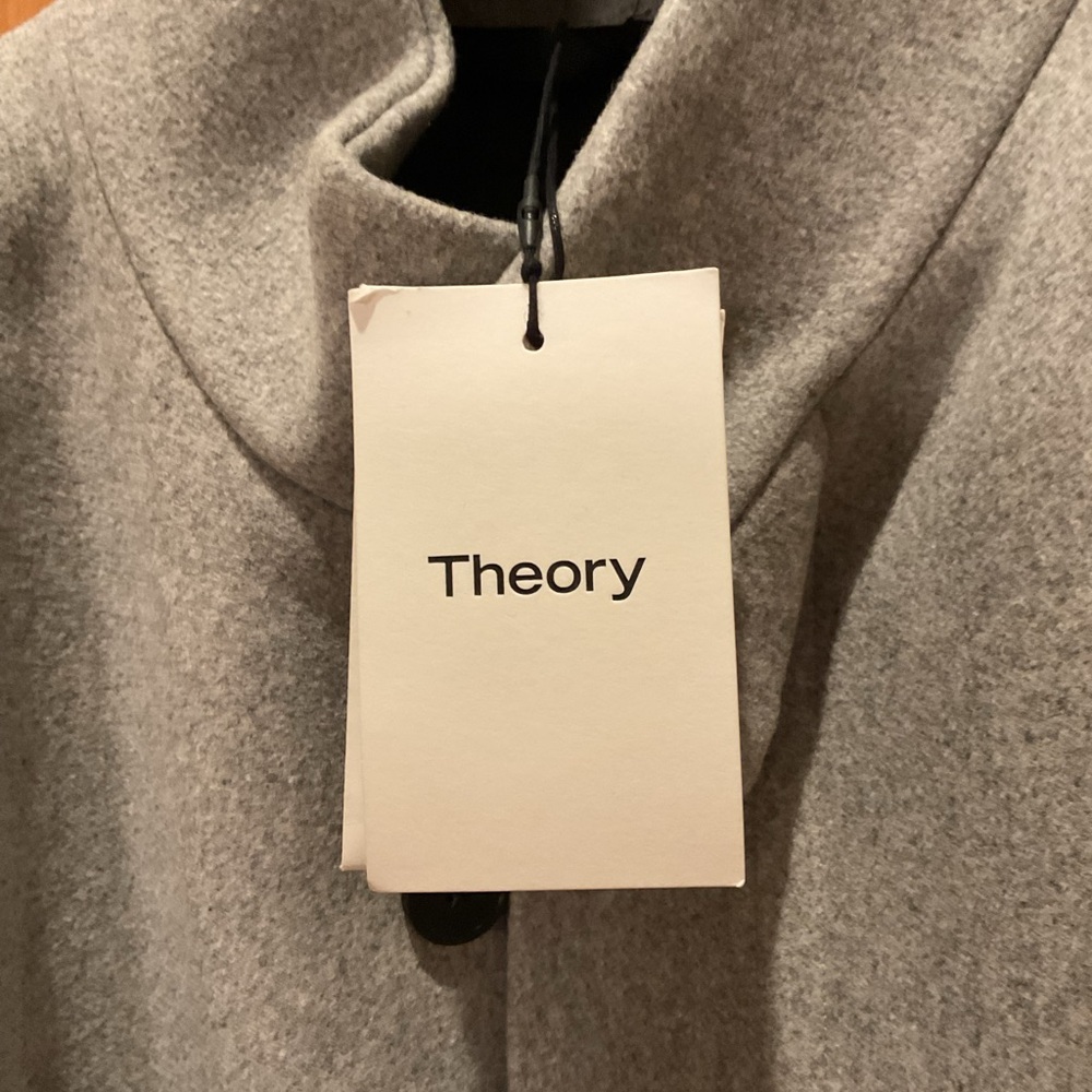 Theory Light Gray Trench Coat - Picture 4 of 6
